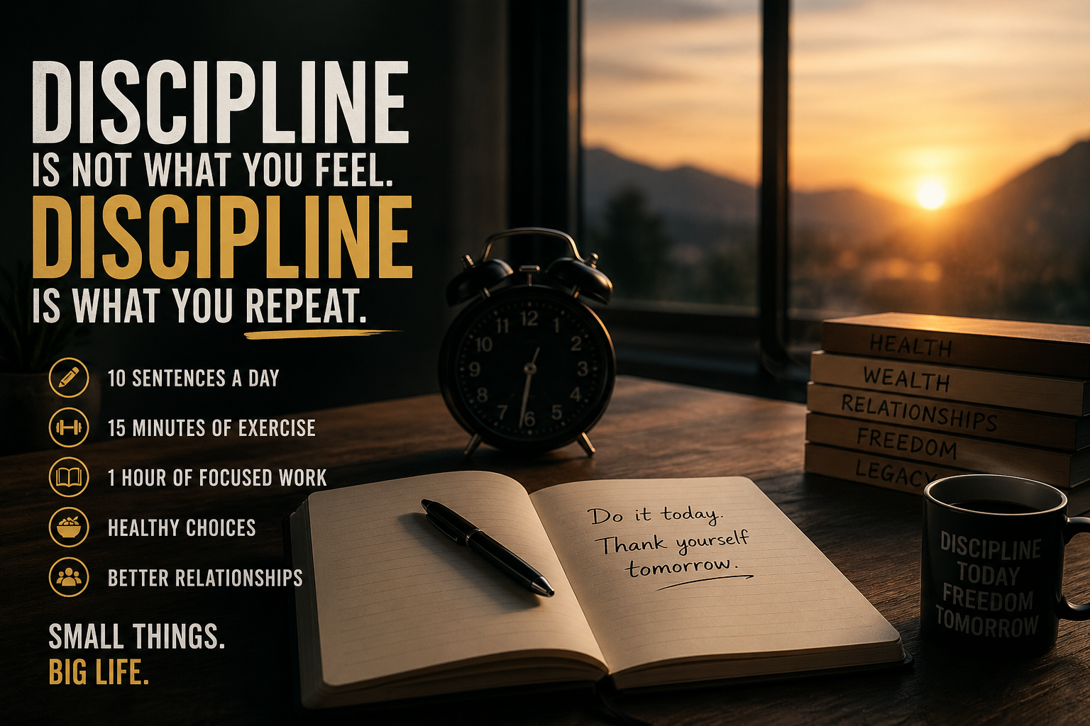Discipline is not what you feel. Discipline is what you repeat.